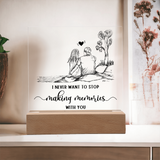 Making Memories Square Plaque - Endless Love Gifts Jewelry Wooden LED Base (Battery)