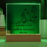 Making Memories Square Plaque - Endless Love Gifts Jewelry Wooden LED Base (Battery)