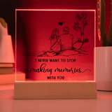 Making Memories Square Plaque - Endless Love Gifts Jewelry Wooden LED Base (Battery)