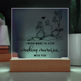 Making Memories Square Plaque - Endless Love Gifts Jewelry Wooden LED Base (Battery)