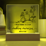 Making Memories Square Plaque - Endless Love Gifts Jewelry Wooden LED Base (Battery)