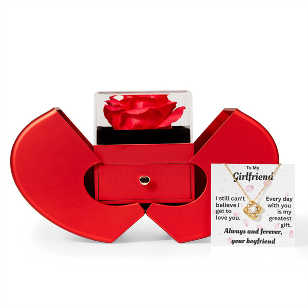To My Girlfriend Red Heart Rose Box