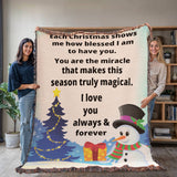 Romantic Christmas Woven Blanket