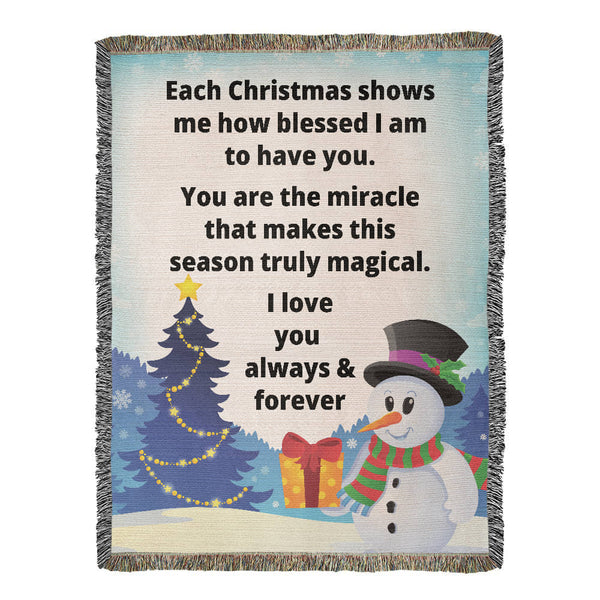 Romantic Christmas Woven Blanket