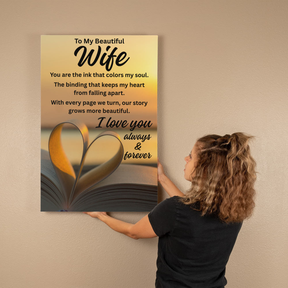 To My Beautiful Wife – Love Story Wall Art