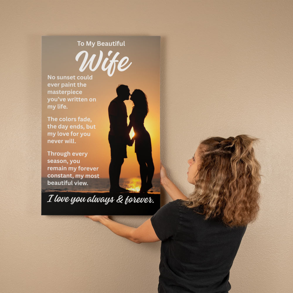 Beautiful Wife Sunset Canvas Art
