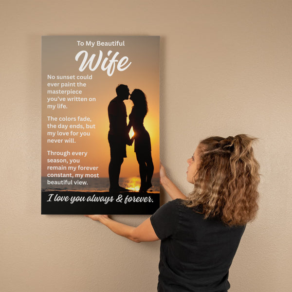 Beautiful Wife Sunset Canvas Art