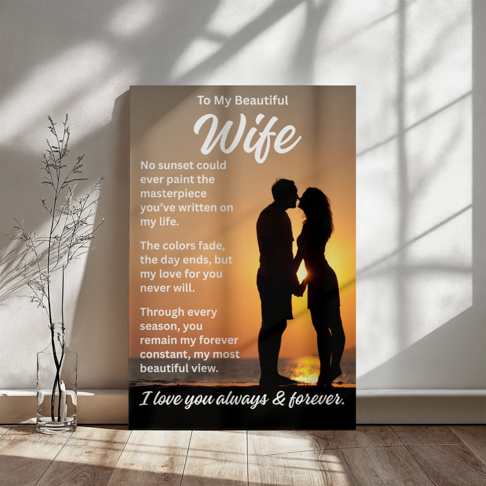 Beautiful Wife Sunset Canvas Art