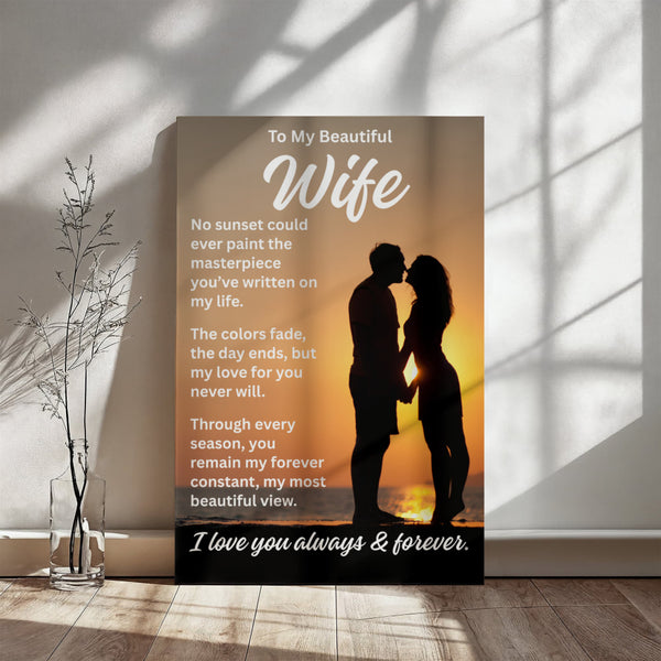 Beautiful Wife Sunset Canvas Art