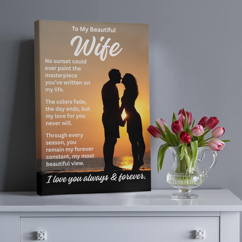 Beautiful Wife Sunset Canvas Art