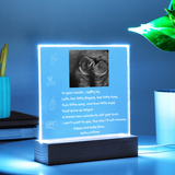 LED display with ultrasound image and text on a blue background