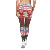 Leggings with a festive pattern on a white background
