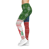 Leggings with festive pattern on a white background
