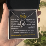 White gold forever love necklace in 2 tone box