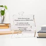 Puzzle Piece Acrylic Plaque – Romantic Gift for Wife or Girlfriend