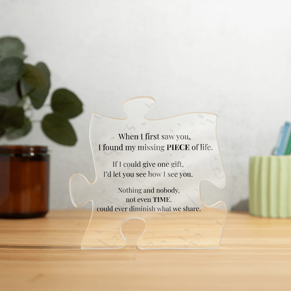 Puzzle Piece Acrylic Plaque – Romantic Gift for Wife or Girlfriend