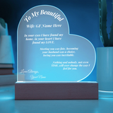 Acrylic Heart Shape Acrylic Plaque With Light Blue Light