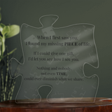 Puzzle Piece Acrylic Plaque – Romantic Gift for Wife or Girlfriend